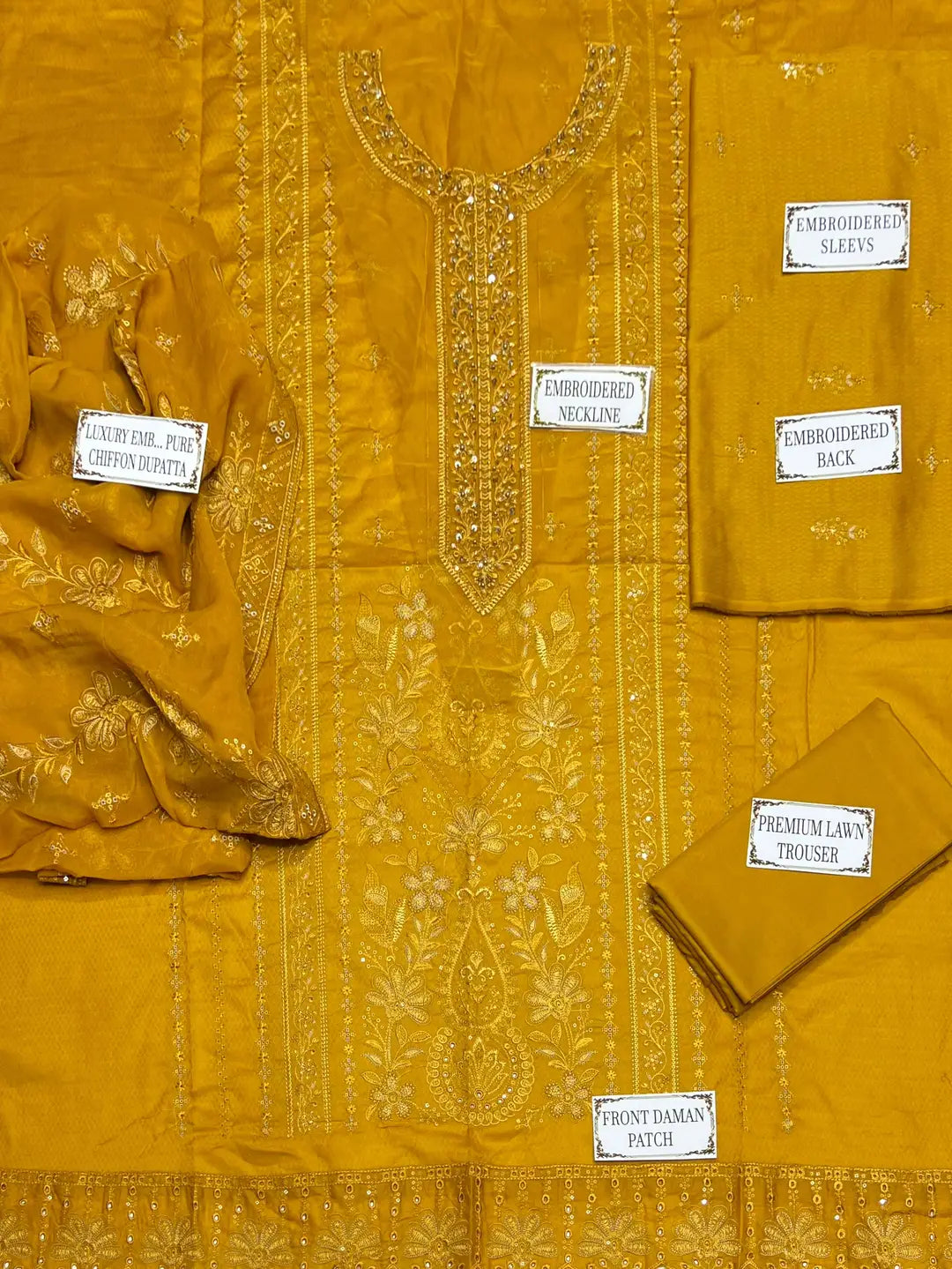 3 Pcs Women's Unstitched Plain Suit