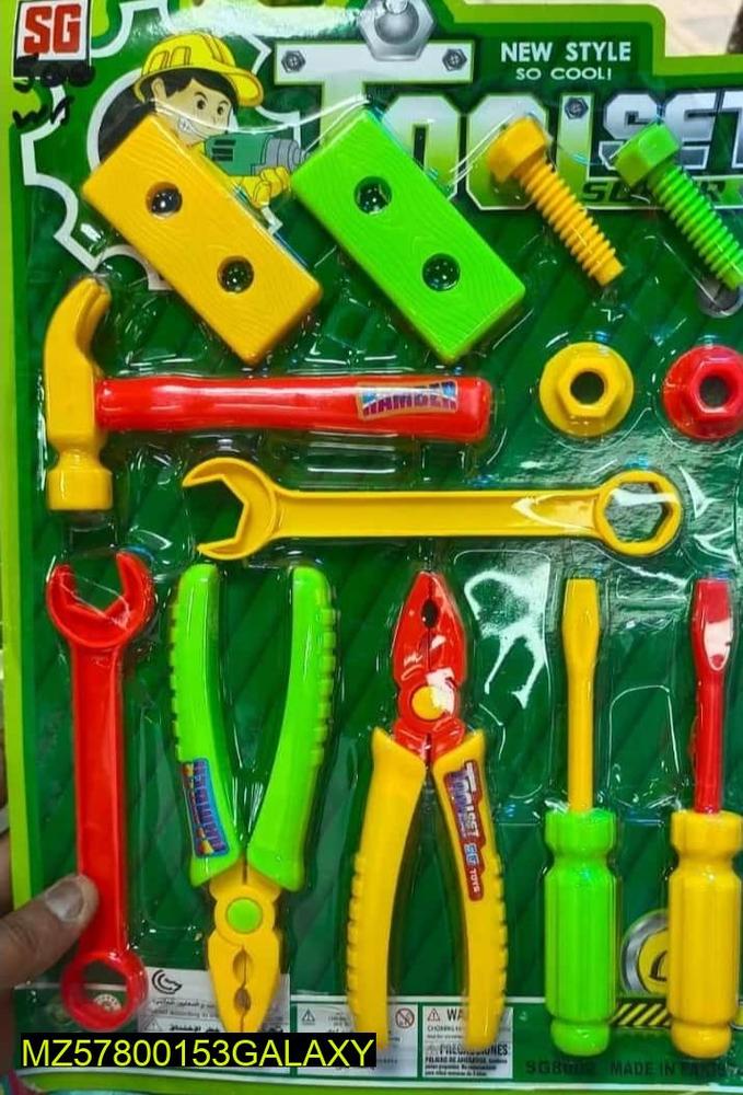 Kids Tool Set 13 Pcs Multicolor Plastic Toy for Ages 3-5