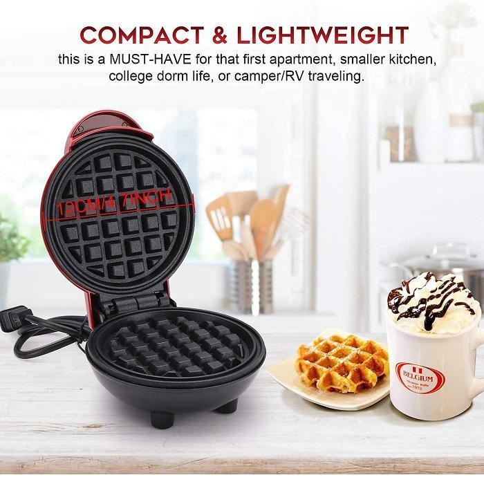 Electric Waffle Maker Red 350W Compact