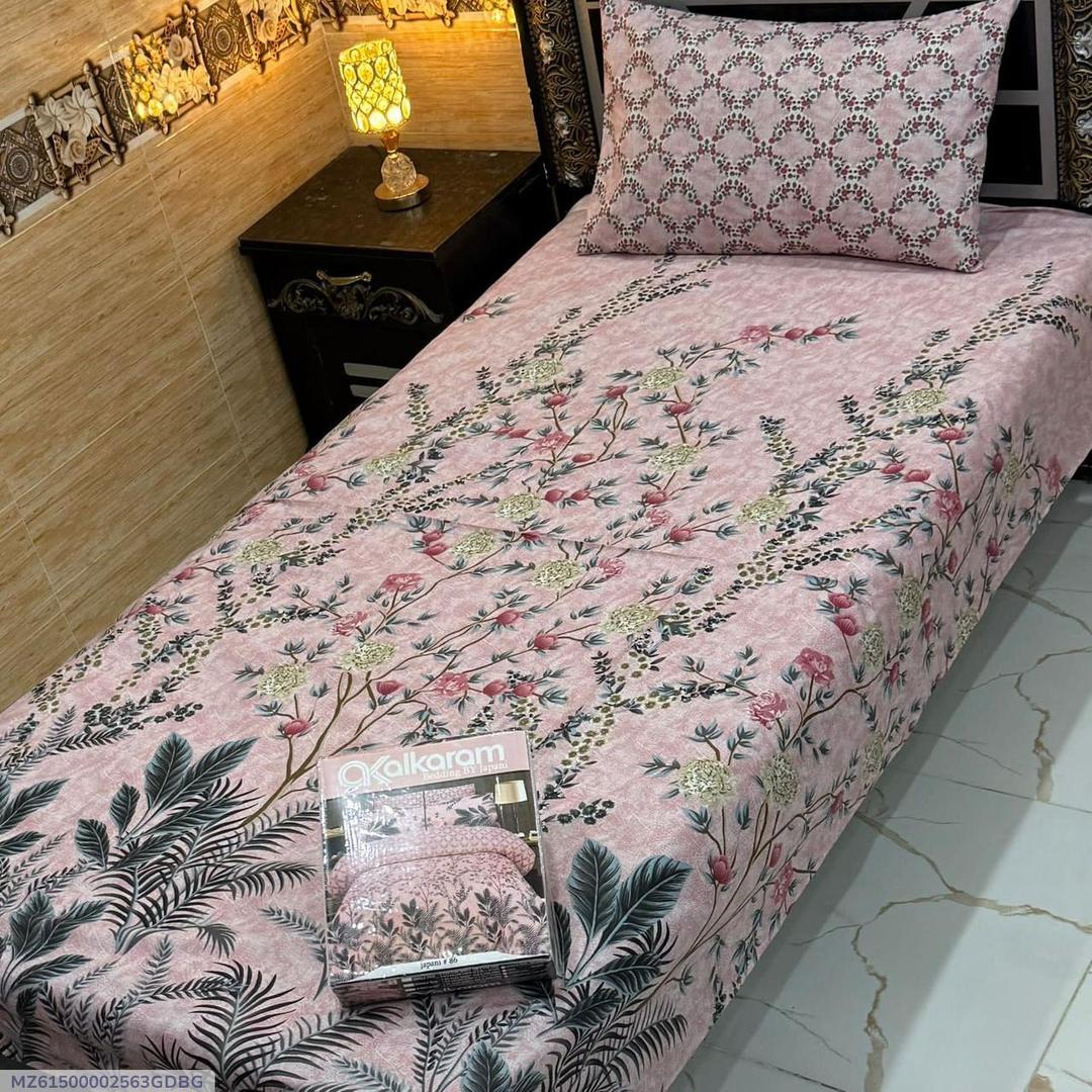 Cotton Salonica Bedsheet Set Pink Floral Single Bed