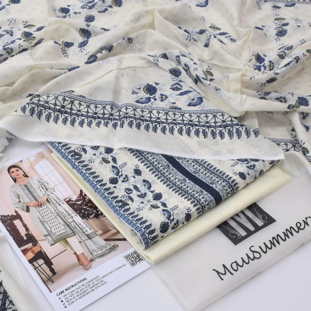 Unstitched Lawn Suit Spring Summer 3Pc Digital Printed