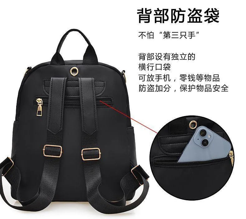 Black Nylon Multipurpose Backpack 16"