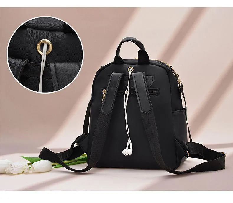 Black Nylon Multipurpose Backpack 16"
