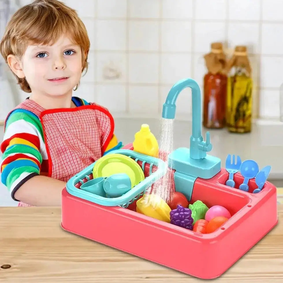 Electric Kitchen Sink Playset with Running Water