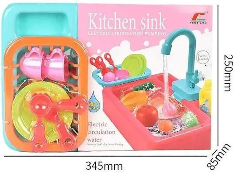 Electric Kitchen Sink Playset with Running Water