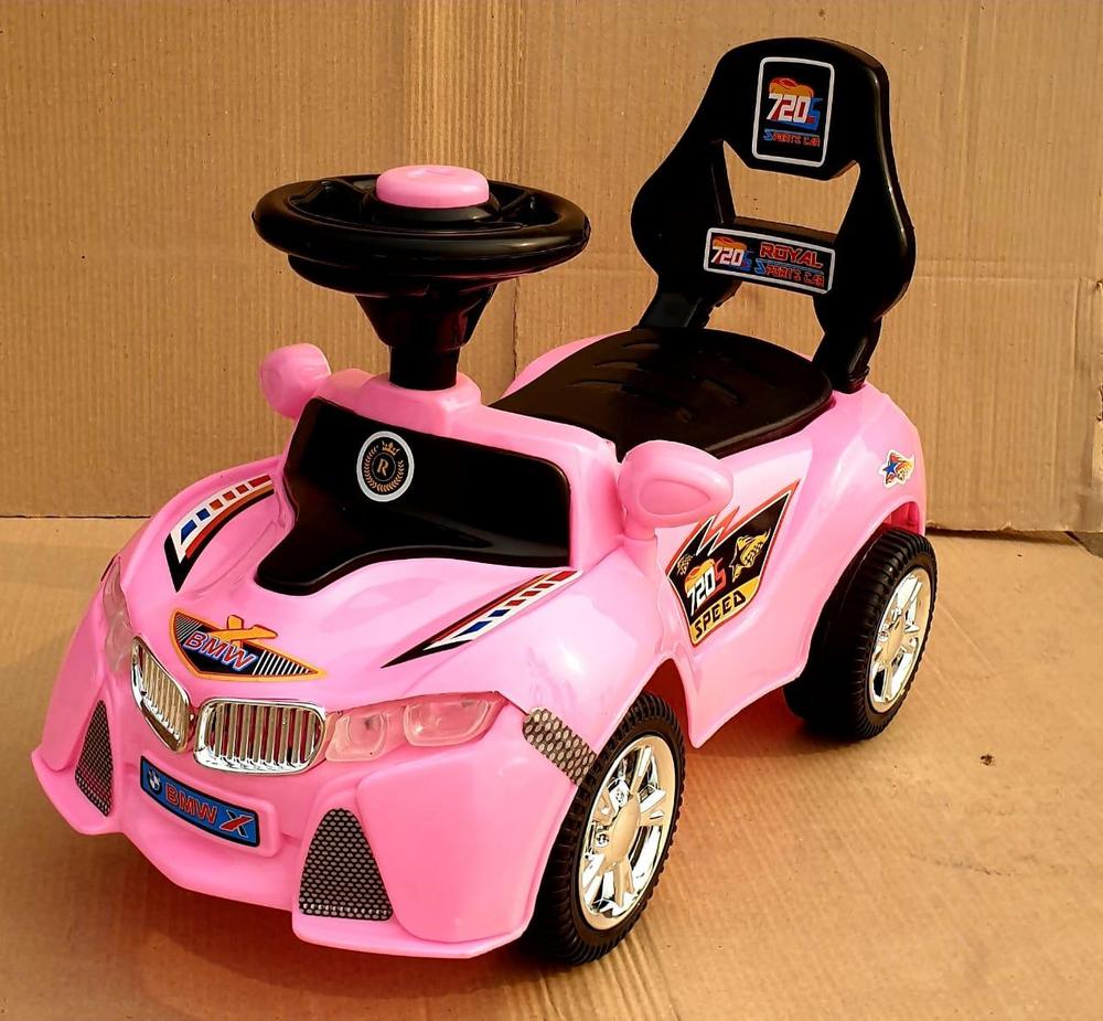 Pink ABS Plastic Kids Car with Royal Themed Design