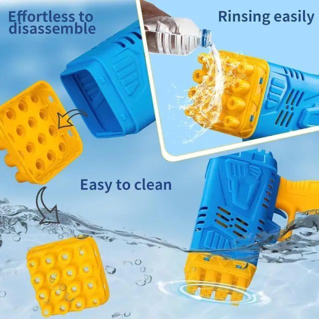 Blue Bubble Gun Toy for Kids 1-10 Years
