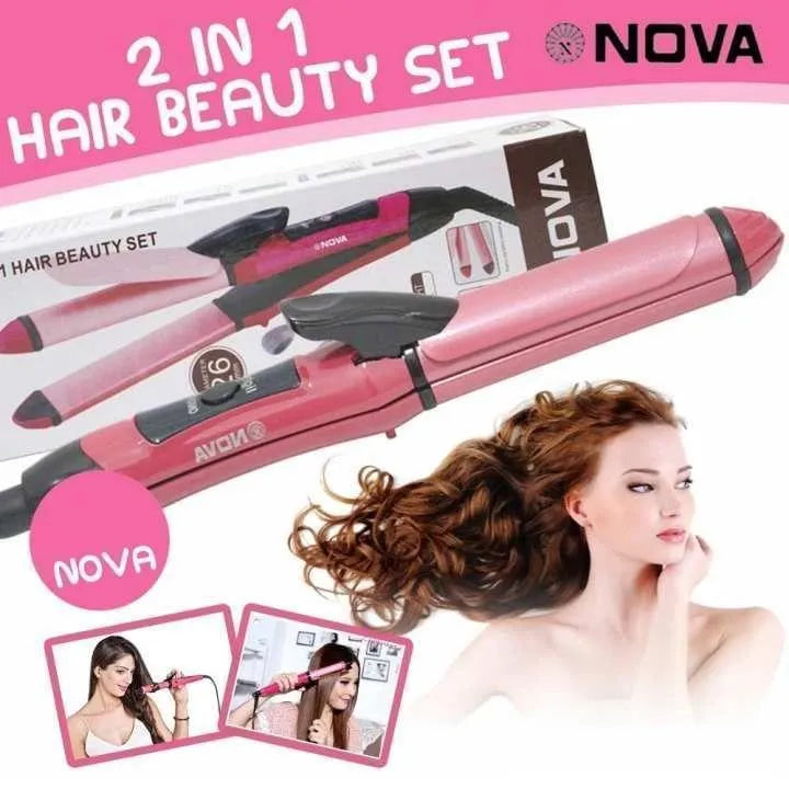 Nova 2-in-1 Hair Styling Set Pink ABS