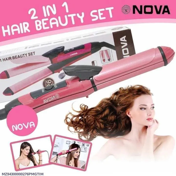 Nova 2-in-1 Hair Styling Set Pink ABS